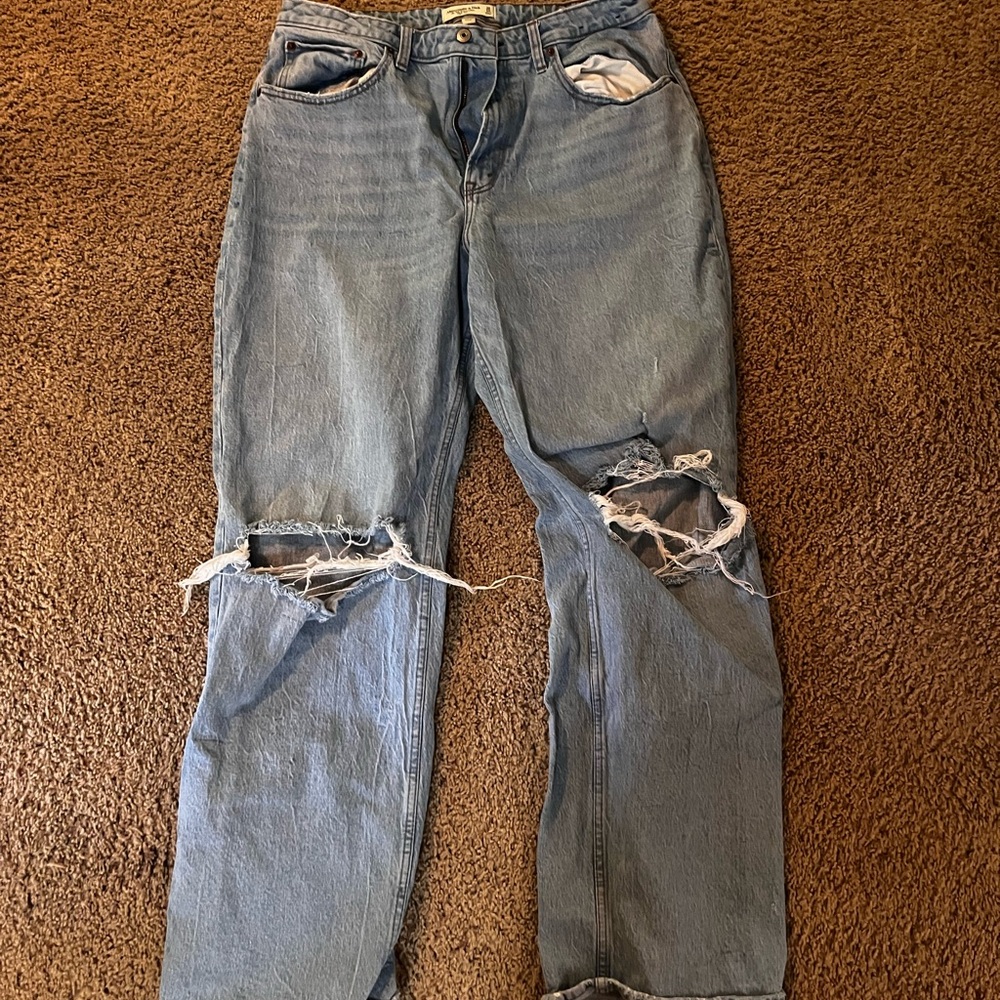 Abercrombie & Fitch Light Blue Distressed Boyfriend Jeans